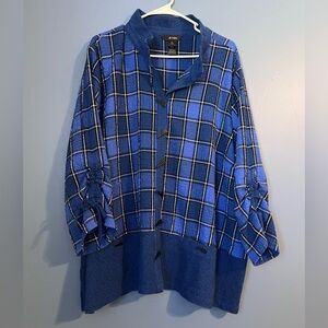 Ali Miles Blue Plaid Top